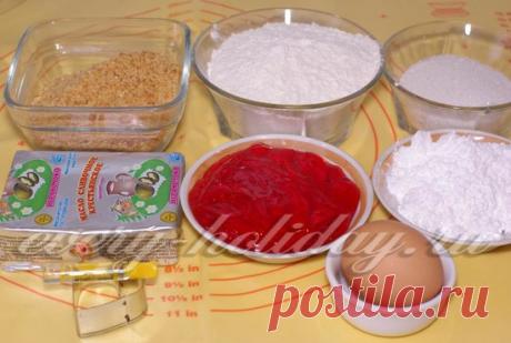Миндальное печенье из миндальной муки, рецепт с малиновым желе