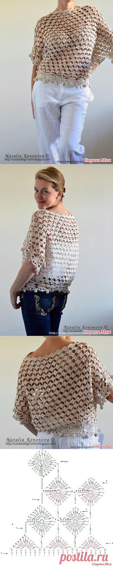 Кофточка ажурными ромбами: Дневник группы &quot;Все в ажуре... (вязание крючком)&quot; - Страна Мам