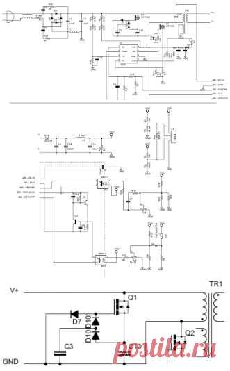Apple iPhone charger teardown: quality in a tiny expensive package.
[9] Flextronics Patent 7,924,578: Two Terminals Quasi Resonant Tank Circuit describes the resonance circuit used in the iPhone charger, which is shown in the following diagram. Transistor Q2 drives the transformer. Transistor Q1 is the clamp transistor, which directs the voltage spike from the transformer into resonance capacitor C13. The innovative part of this circuit is that Q1 doesn't need special drive circuitry like ...