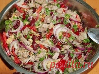 Вкусный салат с фасолью | Школа вкуса - вкусные кулинарные рецепты