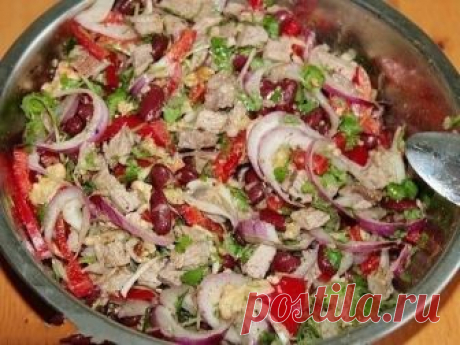 Вкусный салат с фасолью | Школа вкуса - вкусные кулинарные рецепты