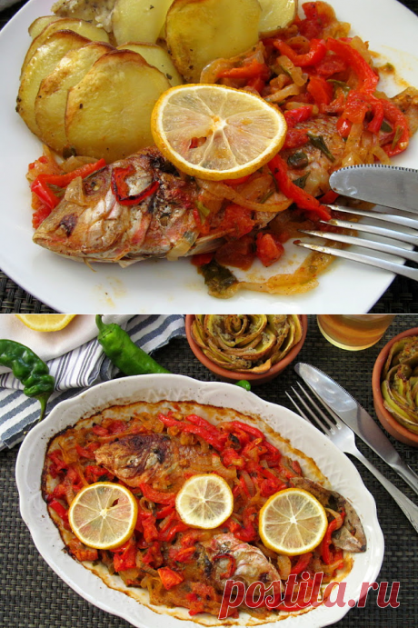 Постигая искусство кулинарии... : Барабулька запеченная с овощами по-турецки (Domatesli Barbun Balığı)