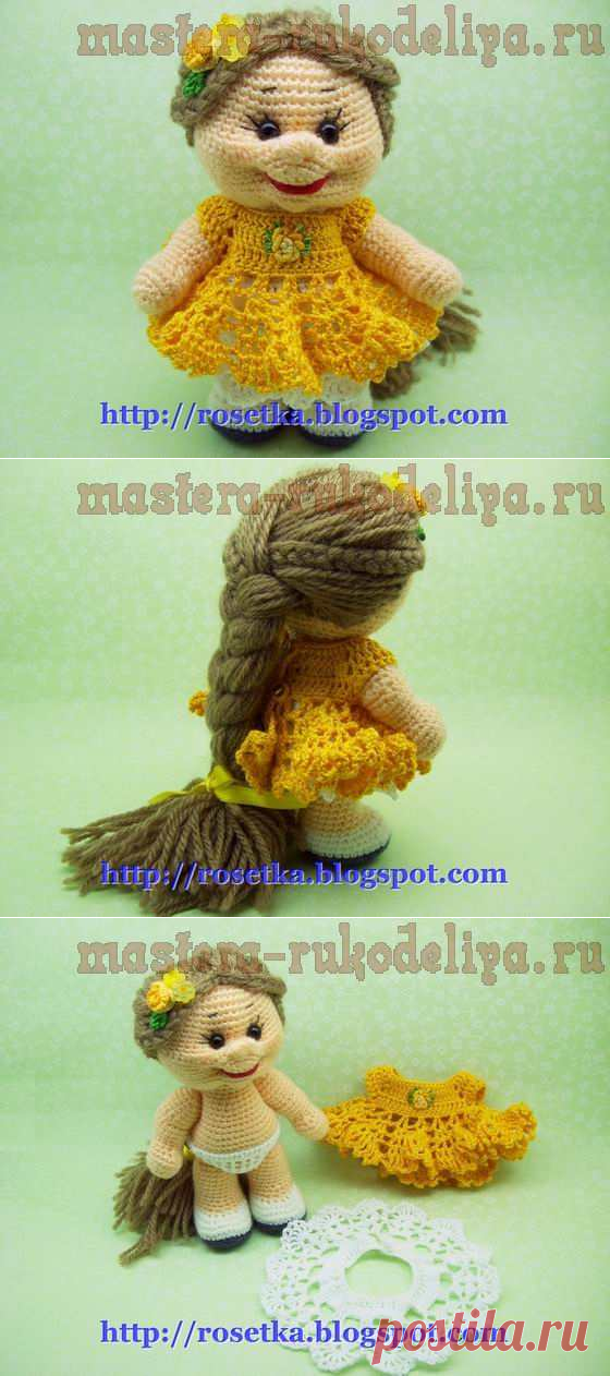 Мастер-класс по вязанию крючком: Куклена с косичкой