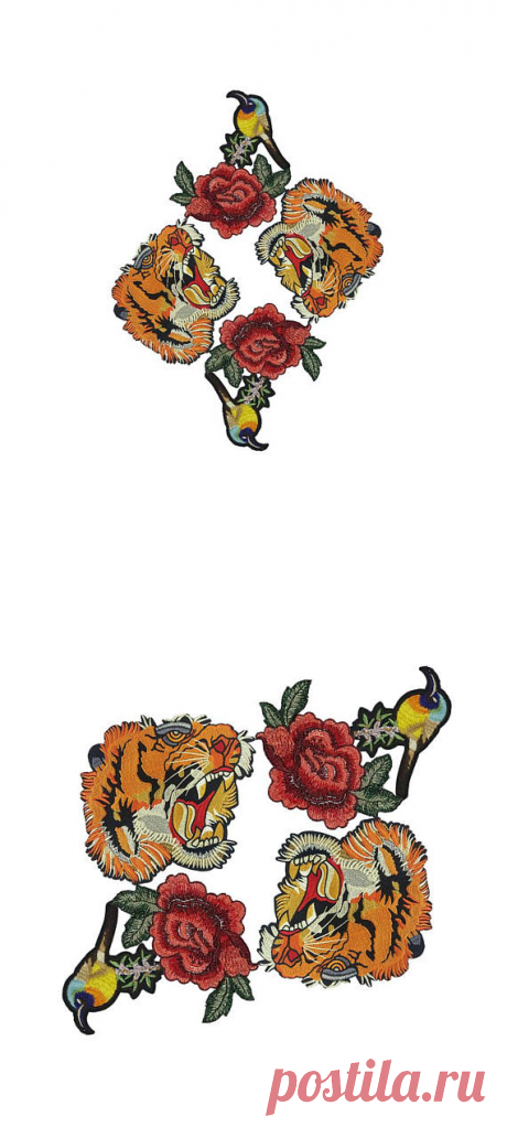 Embroidered Tiger Animal Patch Applique Bulk Mix Patches