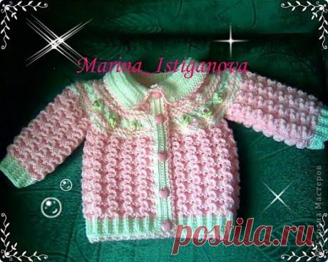 Кофточка с круглой кокеткой с описанием | Страна Мастеров