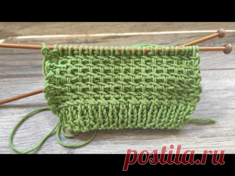 Тканый узор спицами ✅ Woven knitting pattern