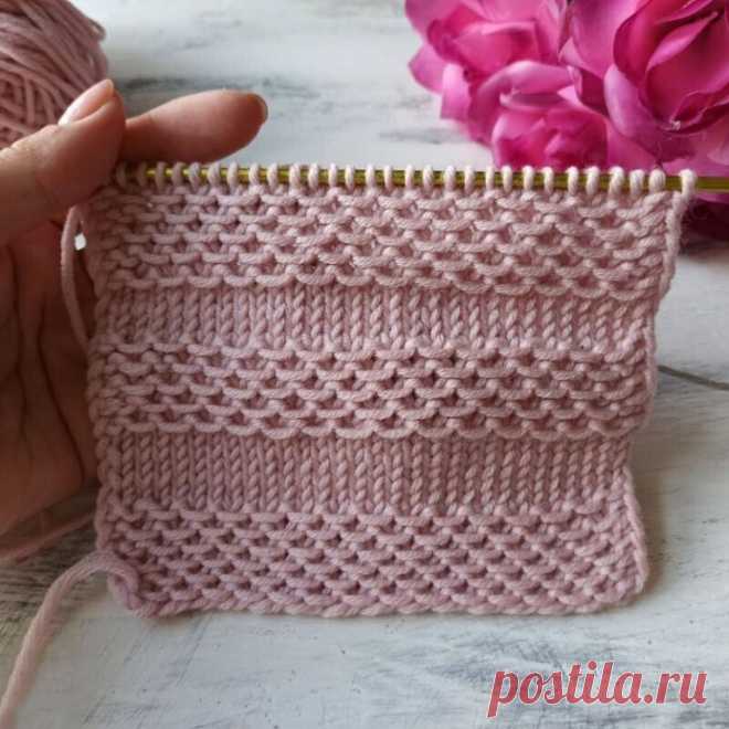 Очень красивый, эффектный узор с протяжками спицами .