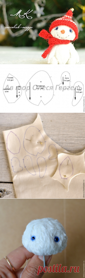 Шьем милого тедди-снеговичка - Ярмарка Мастеров - ручная работа, handmade