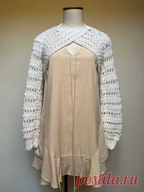 Crochet Shrug Crossover Crochet Cropped Sweater