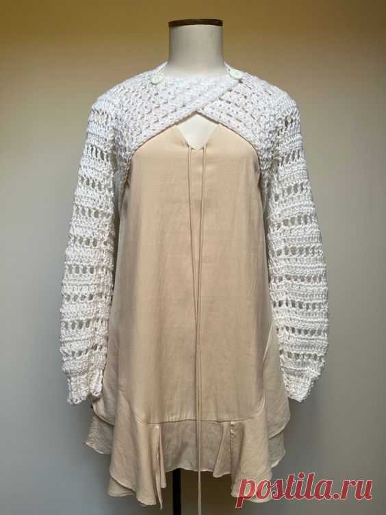 Crochet Shrug Crossover Crochet Cropped Sweater