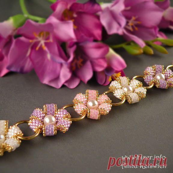 Браслет "Цветы лета" | biser.info - всё о бисере и бисерном творчестве