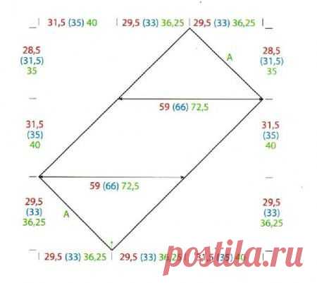 Юбка крючком с диагональным узором