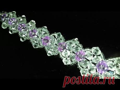 Tutorial: bracelet. Браслет из бисера и биконусов. МК