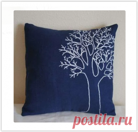 Уютные, вышитые стежковой вышивкой диванные подушки - стежковая вышивка своими руками!