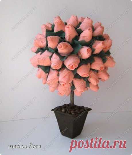 БУТОН РОЗЫ (бумажные салфетки). | Страна Мастеров