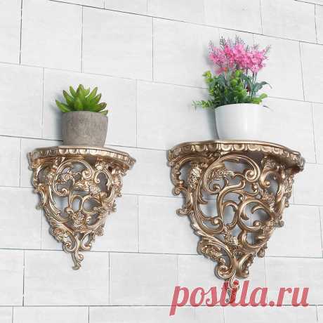 1139.81руб. 24% СКИДКА|Декоративные полки в стиле барокко, украшение для гостиной, подвесная настенная полка для хранения цветов, украшение в европейском стиле для домашнего кафе|Декоративные полки|   | АлиЭкспресс Покупай умнее, живи веселее! Aliexpress.com