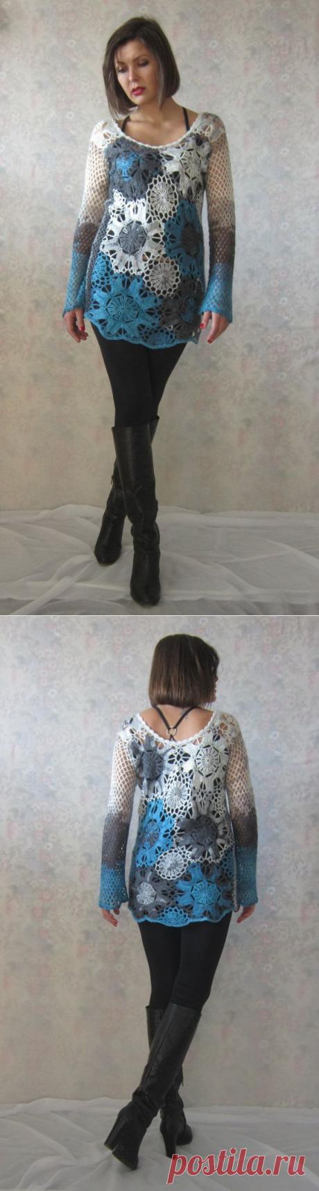 Crochet handmade tunic sweater от SweetKipod на Etsy