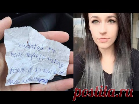 Женщина пригласила нищего поесть, через минуту он вручил ей записку, которая растрогала её