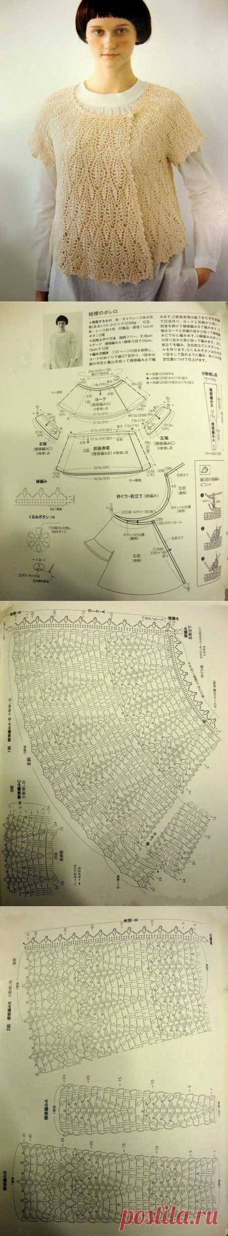 Кружевной жакет крючом | Шкатулочка для рукодельниц