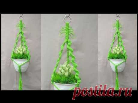 Macrame Plant Hanger Zig Zag | Tutorial | For Beginner | Gantungan Pot Dari Tali Kur Motif Zig Zag - YouTube