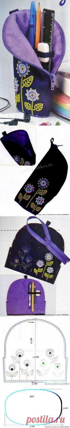 КРАСИВЫЙ ПЕНАЛ ДЛЯ ДЕВОЧКИ. КАК ЕГО СШИТЬ? / Прочие виды рукоделия / Шитье