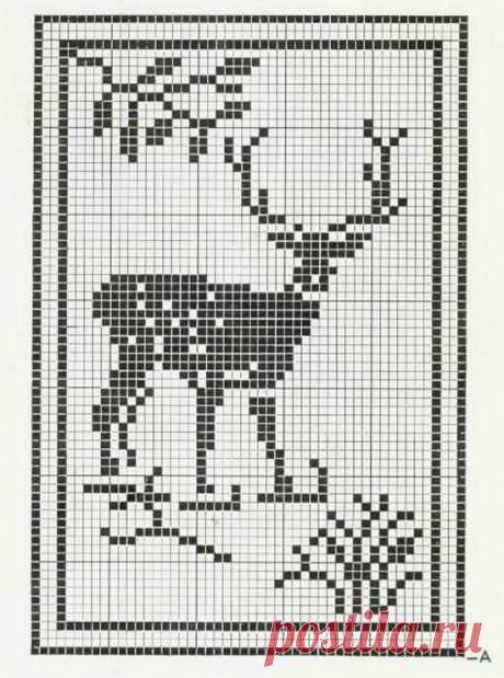 Вязание орнамента с оленем (49 фото) » Покажем как сделать аппликации и поделки своими руками - Папикпро.КОМ