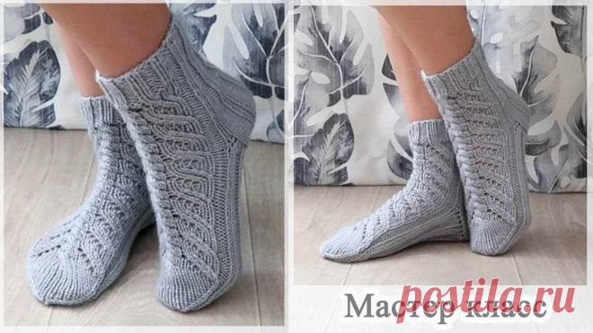 Ажурные носочки спицами