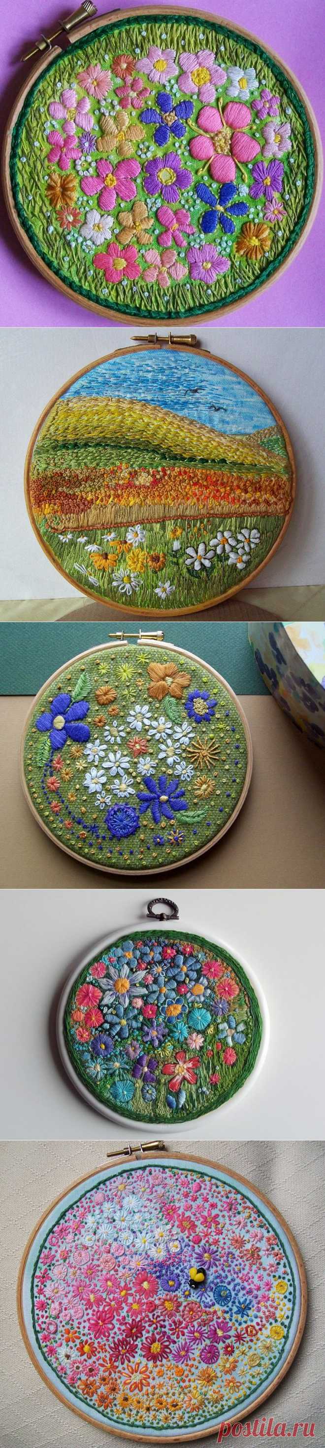 Цветочные сады на пяльцах