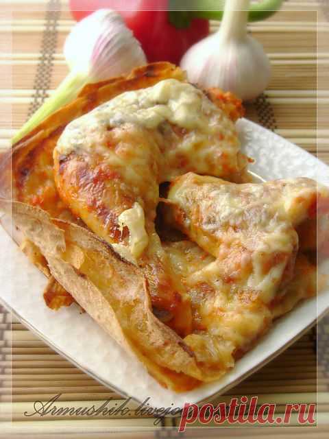 Курица на лаваше по-армянски.