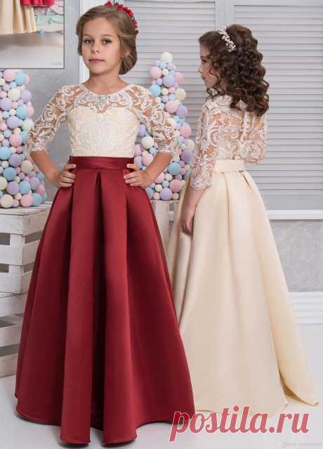 Encontrar Más Vestidos de flores Niña Información acerca de Árabe Vintage 2017 Vestidos de Niña para Bodas Media Manga del Satén Niño Niñas Vestidos Pageant Comunión Vestido FH20, alta calidad vestido de hadas para niñas, China niñas juegos de vestir chic