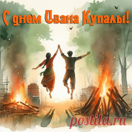 С Днём Ивана Купала!
Солнце в сердце пусть светит,
Расцветает любовь,
И богатство заметно
С каждым днём пусть растёт!