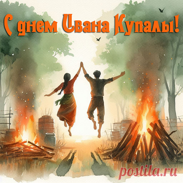С Днём Ивана Купала!
Солнце в сердце пусть светит,
Расцветает любовь,
И богатство заметно
С каждым днём пусть растёт!