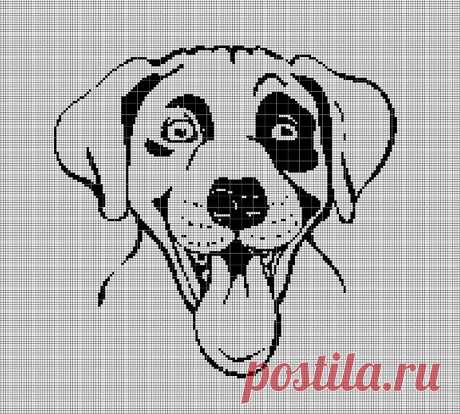 Схема вышивки крестом силуэт головы собаки в pdf