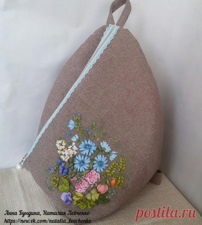 Элегантные женские рюкзаки, вышитые лентами