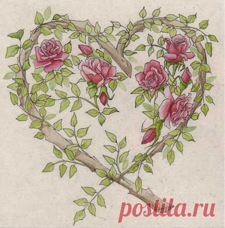 Роуз Heart Card