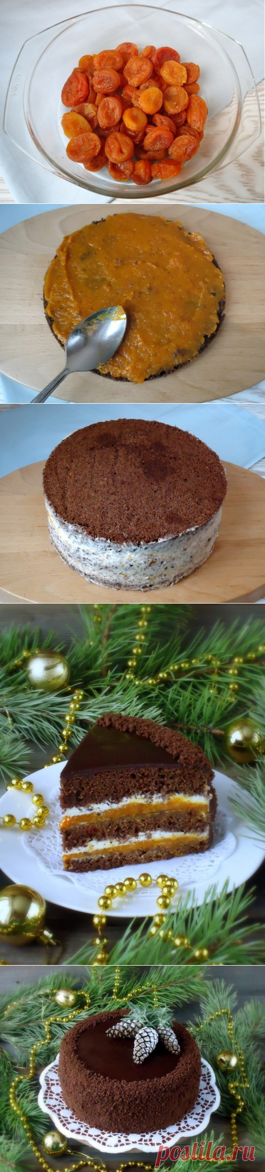 Шоколадный торт с курагой
