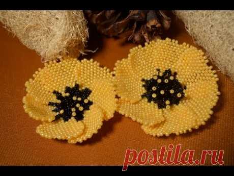 Цветок из бисера. Бисероплетение.  Мастер - класс / Flowers from beads. Beading