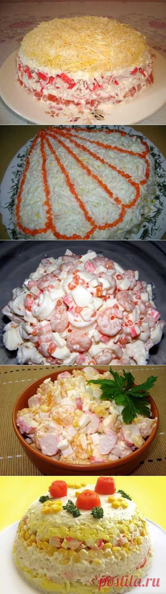 Салаты с крабовыми палочками (мясом) | Готовим вместе