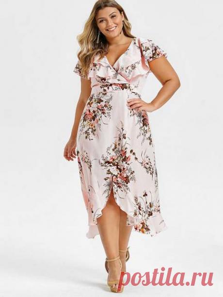 Длинные платья и сарафаны для полных девушек и женщин английского бренда DressLily лето 2019 (60 фото)