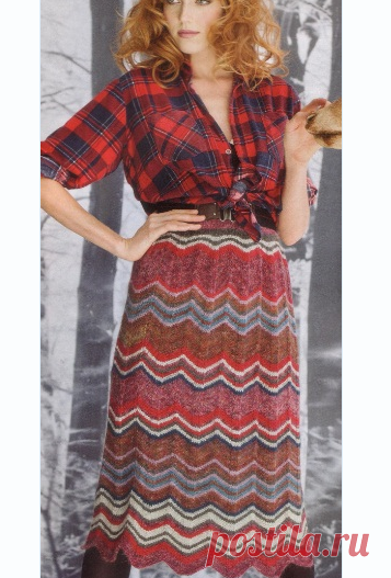 Юбка спицами