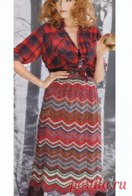 Юбка спицами