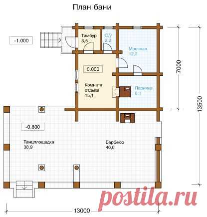 Проект банного комплекса D-041-1D