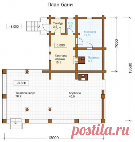Проект банного комплекса D-041-1D