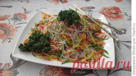 Фунчоза с овощами по-корейски. Пошаговый рецепт с фото