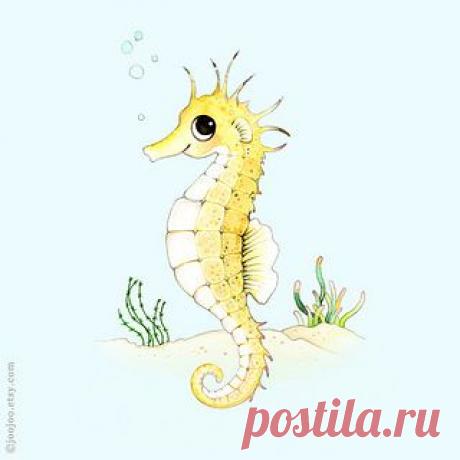 Watercolor painting . Seahorse | Flickr - Photo Sharing!
