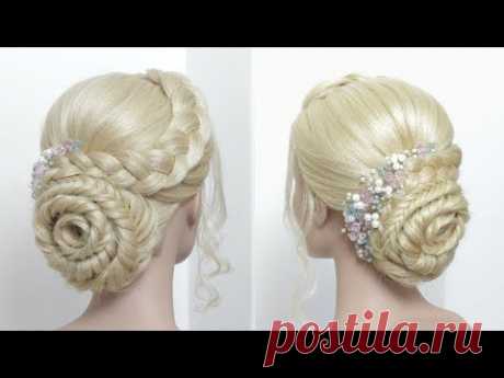 Flower Bun. Beautiful Juda Hairstyle For Long Hair