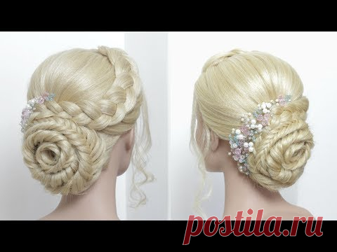 Flower Bun. Beautiful Juda Hairstyle For Long Hair