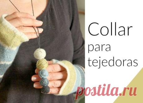 Colgante para tejedoras con bolas forradas - enrHedando