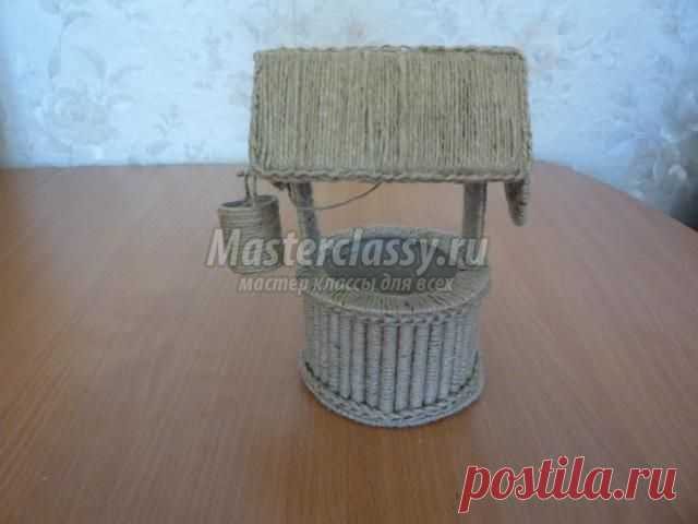 Шкатулка-колодец для украшений из шпагата и картона. Мастер-класс с пошаговыми фото