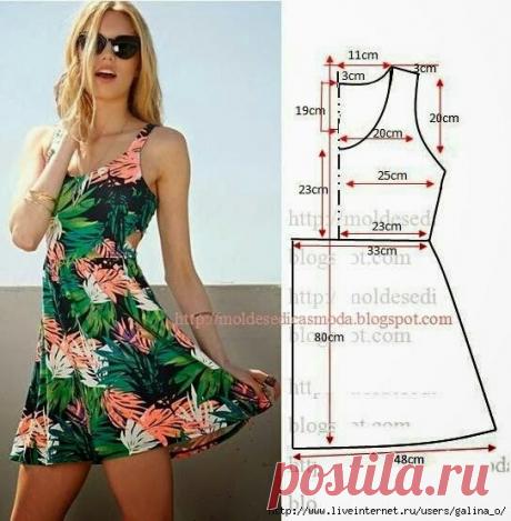 Выкройка летнего платья Модная одежда и дизайн интерьера своими руками